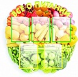 Стенд ВСЕ О ПИТАНИИ Яблоко 0,95*0,95м 5 карманов фигурный арт. 5621