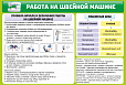 Стенд для кабинета технологии "РАБОТА НА ШВЕЙНОЙ МАШИНЕ" 0,9*0,6м арт.3671