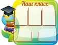 Стенд информационный КЛАССНЫЙ УГОЛОК НАШ КЛАСС 1*0,8м 5 карманов арт 3098