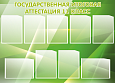 Стенд для школы информационный зеленый Государственная итоговая аттестация 11 класс 1,25*0,9м 9 карманов арт. С838