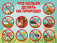 Обучающий информационный стенд "ЧТО НЕЛЬЗЯ ДЕЛАТЬ НА ПРИРОДЕ" 0,4*0,3м арт.ДС1275