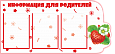 Стенд информационный "Информация для родителей" фигурный "Ягодка" 3 кармана 1*0,47м арт. 7321_1